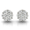 14kt Gold Diamond Cluster Earrings - 1ct