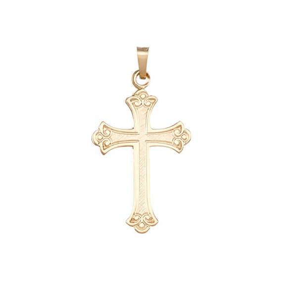 14kt Yellow Gold Cross - Solid - 1 1/4 x 5/8 Inch (CALL FOR PRICING AND AVAILABILITY)