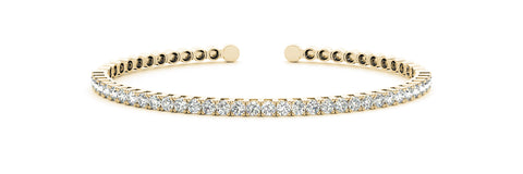 14kt Yellow Gold Diamond Cuff Bangle Bracelet - Dia. 2ct