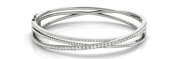 14kt White Gold Diamond Bangle Bracelet - Dia.2.25ct