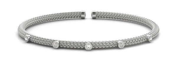 14kt Gold Diamond Cuff Bangle Bracelet - Dia.10ct