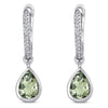 Sterling Silver Earrings with Green Amethyst