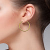 14K Yellow Gold 2mm Hoop Earring- 1 1/4 Inch