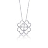 Sterling Silver Four Leaf Clover Pendant with Diamonds