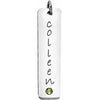 Sterling Silver Tall Tag Pendant With Name and Stone