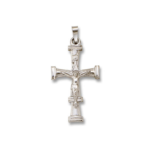 14kt White Gold Crucifix Cross - Solid - 1 3/8" x 3/4"