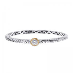 18kt Gold and Sterling Silver Bracelet with Diamonds