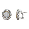 18kt Gold and Sterling Silver Earrings with Diamonds