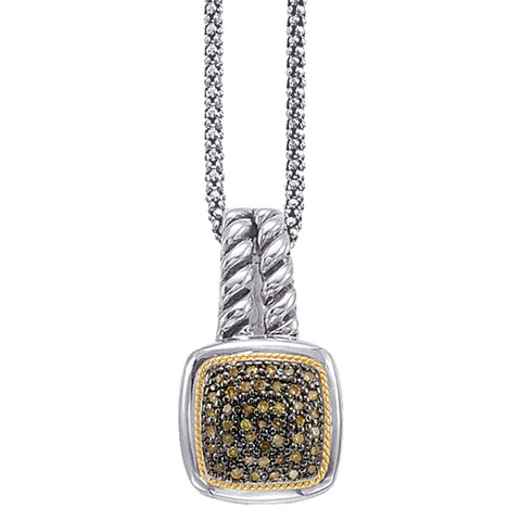 18kt Gold and Sterling Silver Pendant with Champagne Diamonds (CALL FOR PRICING AND AVAILABILITY)