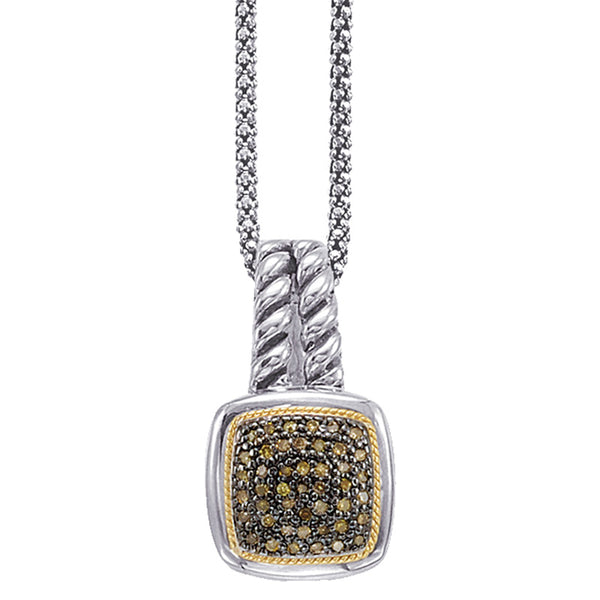 18kt Gold and Sterling Silver Pendant with Champagne Diamonds (CALL FOR PRICING AND AVAILABILITY)