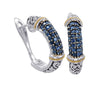 18kt Gold and Sterling Silver Earrings with Sapphire