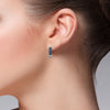 18kt Gold and Sterling Silver Earrings with Sapphire