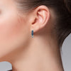 18kt Gold and Sterling Silver Earrings with Sapphire
