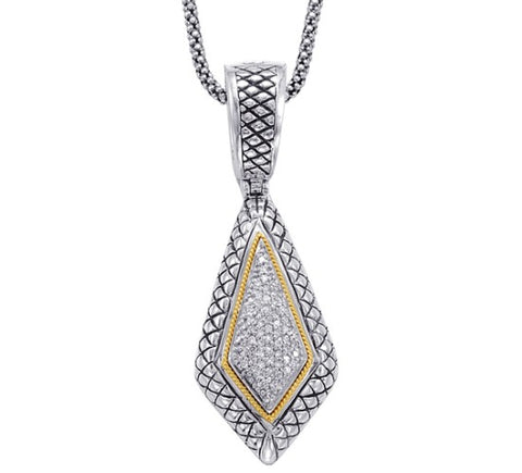 18kt Gold and Sterling Silver Pendant with Diamonds
