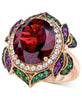 Le Vian Crazy Collection® Garnet (7-5/8 ct. t.w.) and Multi-Stone Round Flower Ring in 14k Rose Gold (Also Available in London Blue Topaz)