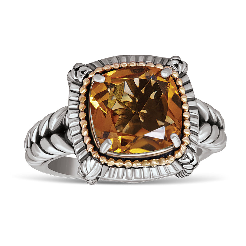 14kt Gold and Sterling Silver Ring with Citrine