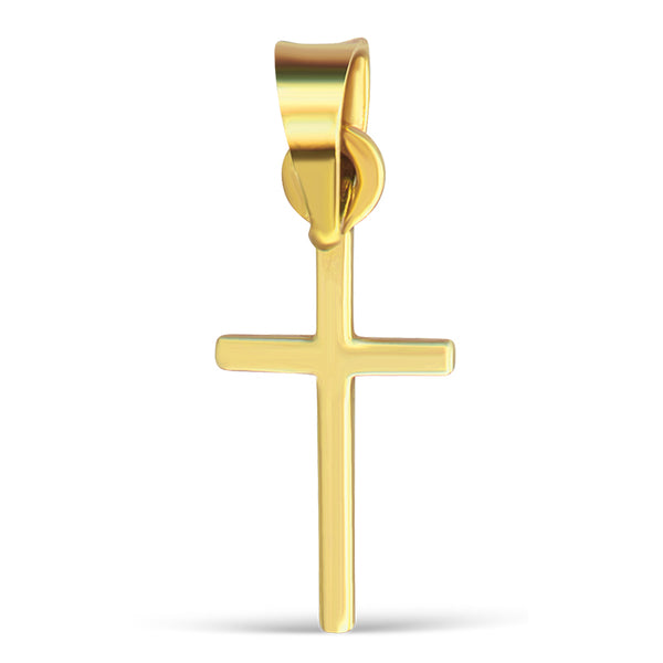 14K Plain Yellow Cross Pendant