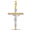 14Kt Two Tone Gold Cross Pendant