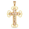 14Kt Two Tone Gold Cross