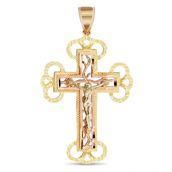 14Kt Two Tone Gold Cross