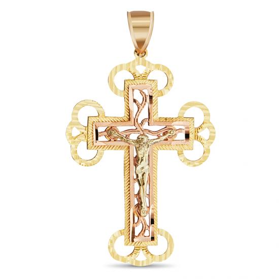 14Kt Two Tone Gold Cross