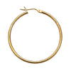 14K Yellow Gold 2mm Hoop Earrings- 1 1/2 Inch