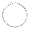 14K White Gold High Polish Hoop Earrings- 1.50 Inch