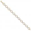 14K White and Yellow Gold Mesh Linked Bracelet