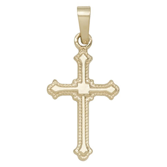 14kt Yellow Gold Cross - High Polish - 3/4" x 1/2"