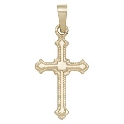 14kt Yellow Gold Cross - High Polish - 3/4" x 1/2"