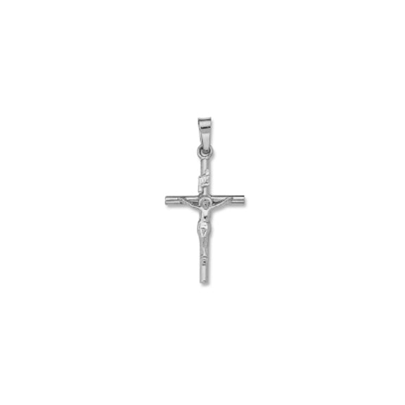 14kt White Gold Crucifix - Solid - 1" x 1/2"
