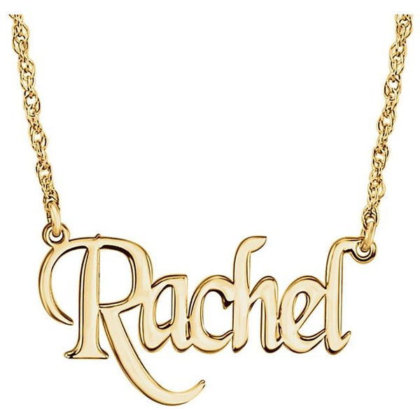 Block Nameplate Necklace 1 Inch