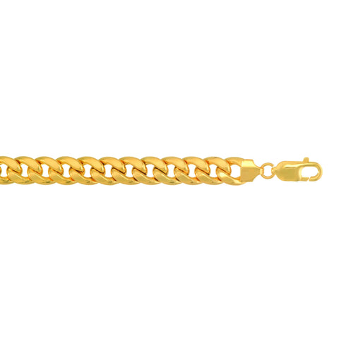 10k 9 inches Yellow Gold 9.2mm Lite Miami Cuban Link Bracelet Lobster Clasp