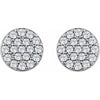 14kt White Gold Diamond Pave Stud Earrings - Dia. .33ct