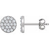 14kt White Gold Diamond Pave Stud Earrings - Dia. .33ct