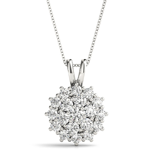 14kt Gold Diamond Cluster Pendant - Dia.50ct
