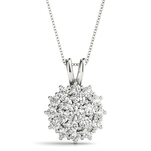 14kt Gold Diamond Cluster Pendant - Dia.50ct