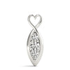 14kt Gold Diamond Necklace with Three Stone and Heart - Dia.25ct