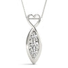 14kt Gold Diamond Necklace with Three Stone and Heart - Dia.25ct