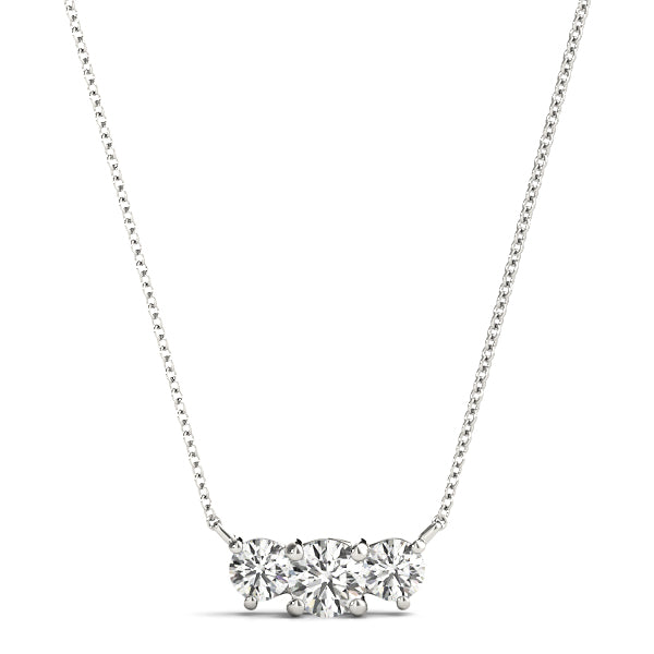 14kt Gold Three Stone Diamond Necklace - Dia.25ct