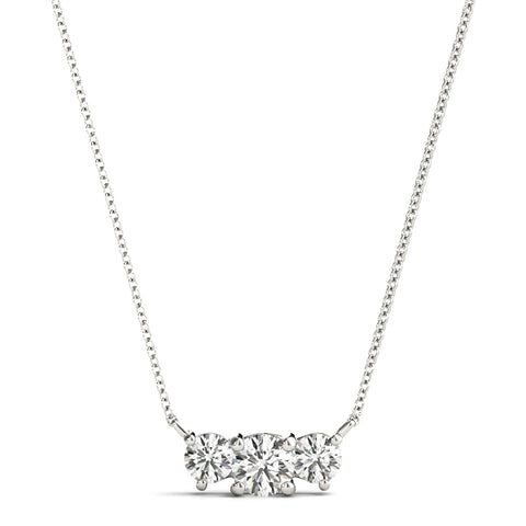 14kt Gold Three Stone Diamond Necklace - Dia.50ct