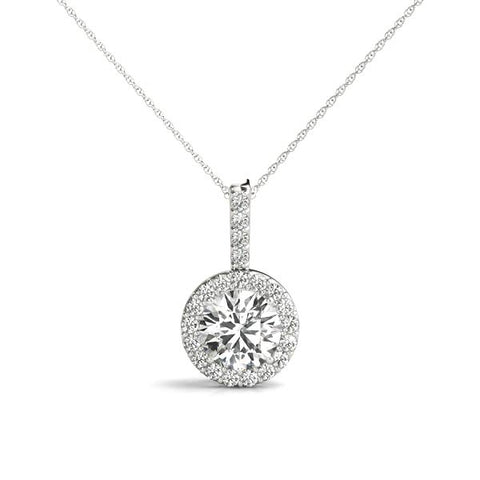 14kt Gold Diamond 'Halo' Necklace - Dia..65ct.