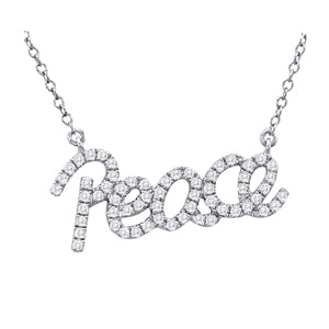 14kt White Gold 'Peace' Necklace with Diamonds - Dia.35ct