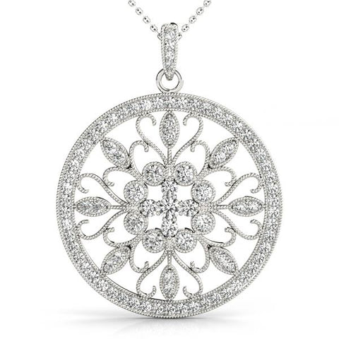 14kt Gold Medallion Diamond Necklace - Dia.75ct