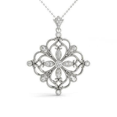 14kt Gold Vintage Style Diamond Necklace - Dia.33ct