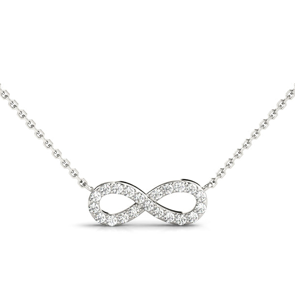 14kt Gold Infinity Diamond Necklace - D.12ct