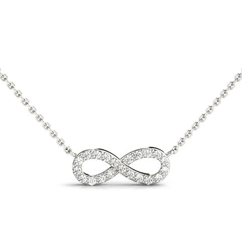14kt Gold Infinity Diamond Necklace - D.12ct