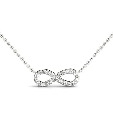 14kt Gold Infinity Diamond Necklace - D.12ct