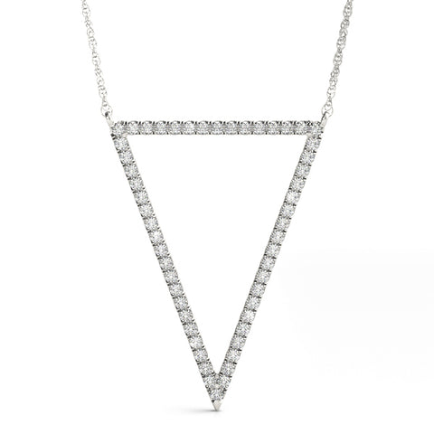 14kt Gold V Shape Diamond Pendant - Dia.25ct