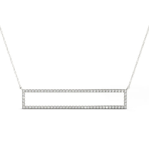 14kt Gold Rectangular Diamond Necklace - Dia.38ct